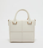 Textured Panelled Top Handle Bag.