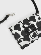 Waverly cow print scallop-trim mini bag
