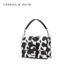 Waverly cow print scallop-trim mini bag