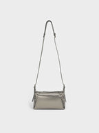 Xylia shoulder bag in a metallic silver/grey finish