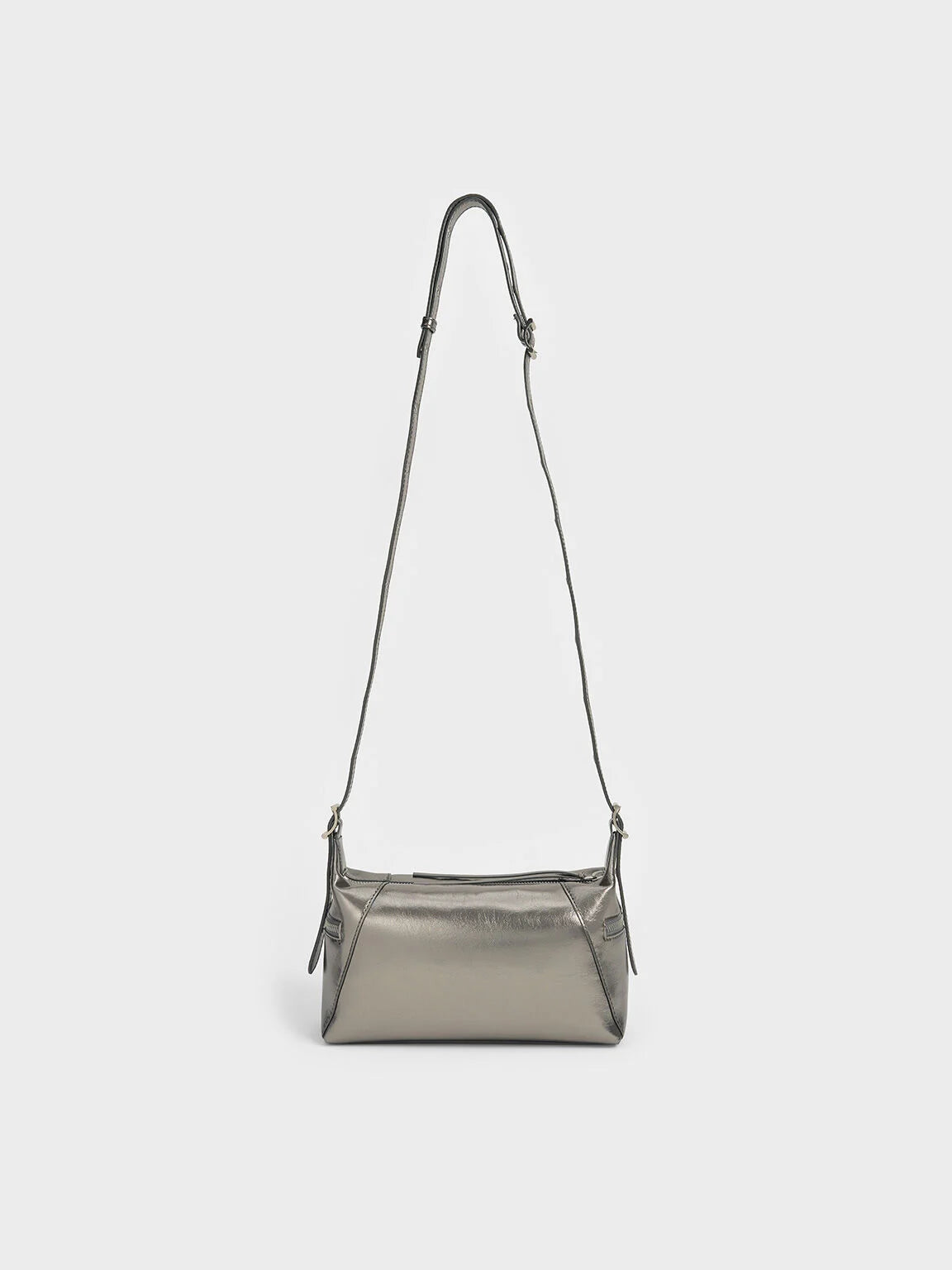 Xylia shoulder bag in a metallic silver/grey finish