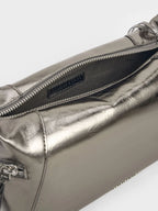 Xylia shoulder bag in a metallic silver/grey finish