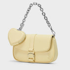Zetta Belt Buckle Mini Bag in butter yellow