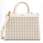 CH&K Elegant Ivory Woven Tote Bag