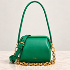 CH&K Sculptural Mini Shoulder Bag – Green & Mustard