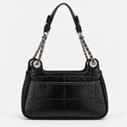 CH&K Black Quilted Shoulder Bag with Chain Strap