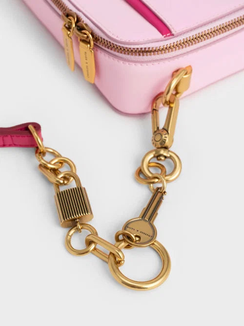 Lock & Key Chain Handle Bag