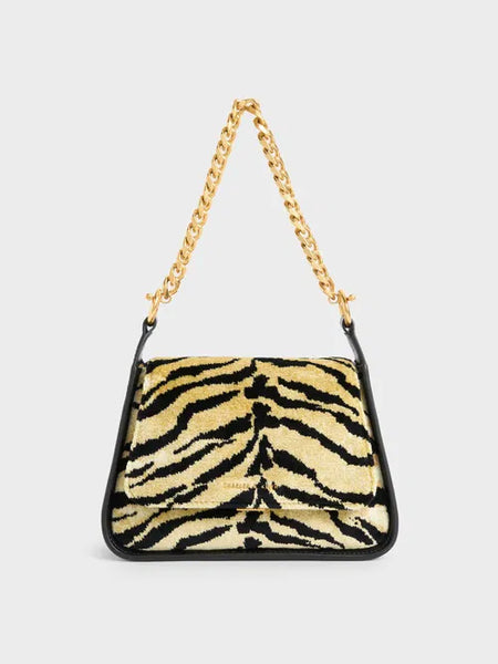 Minta Tiger Print Trapeze Bag