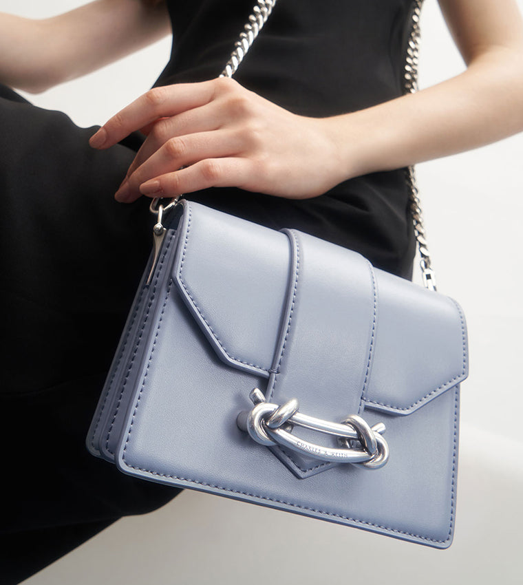 Metallic Buckle Crossbody Bag