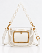 CH&K Ivory Transparent Shoulder Bag – Gold Buckle Edition