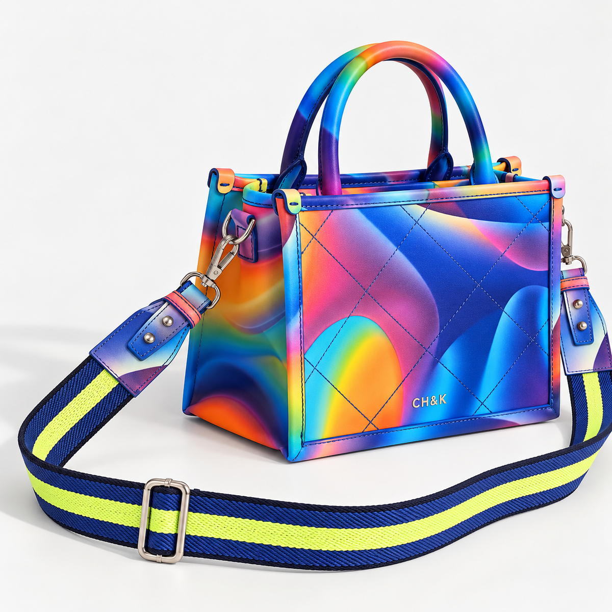 CH&K Rainbow Quilted Mini Tote Bag – Multicolor
