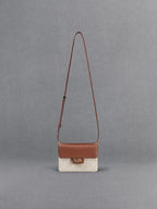 Leather, Canavas two-tone boxy bag