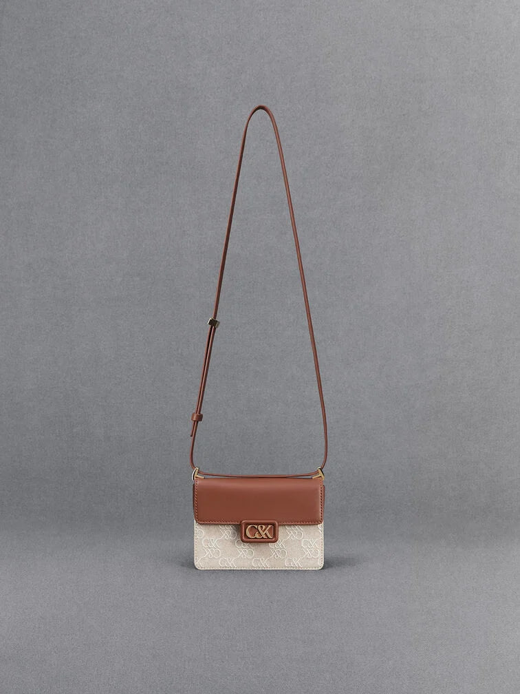 Leather, Canavas two-tone boxy bag