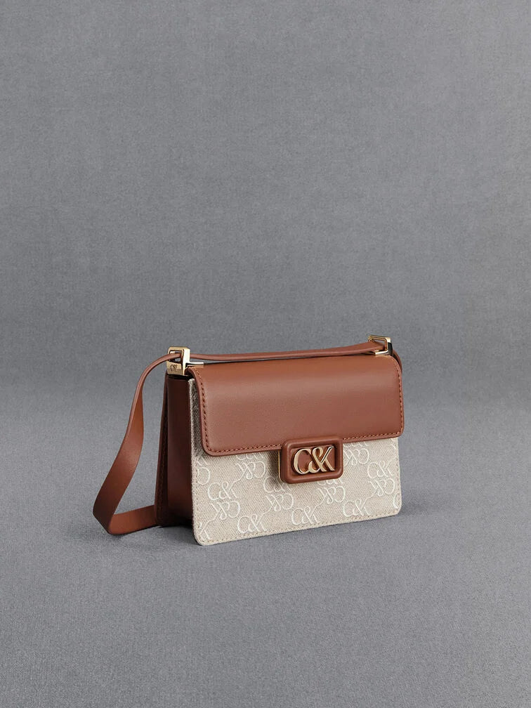 Leather, Canavas two-tone boxy bag
