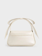 minimalist white leather crossbody bag