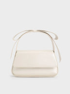 minimalist white leather crossbody bag