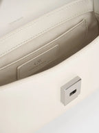 minimalist white leather crossbody bag